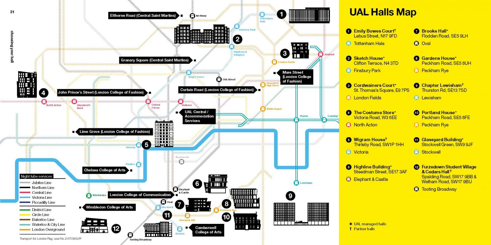 伦敦艺术大学宿舍地图